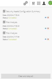 List of generated reports menu